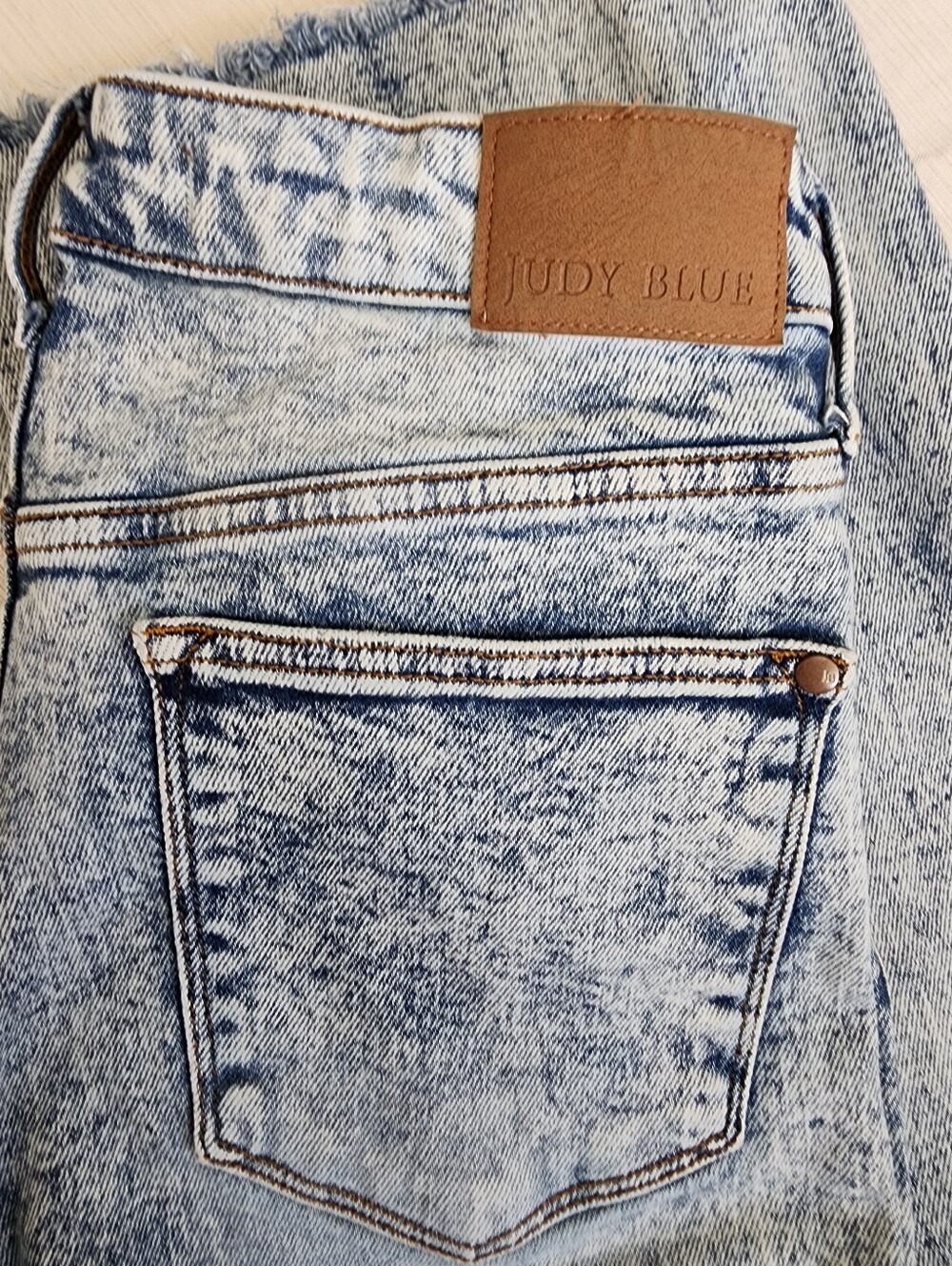 Judy Blue Acid Wash Wide Leg Raw Frayed Hem Stretch Jeans Denim 11 / 30